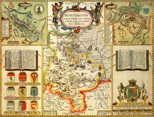 Huntingdonshire Historical John Speed 1610 Map Huntingdonshire Historical John Speed 1610 Map