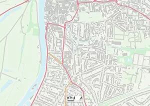 Denmark Collection: Kingston upon Thames KT1 2 Map