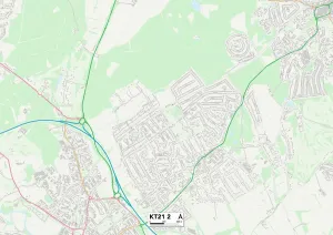 Woodfield Road Gallery: Mole Valley KT21 2 Map