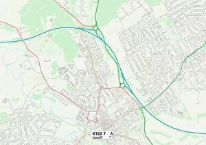 Mole Valley KT22 7 Map