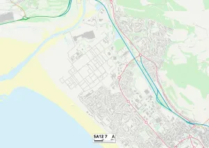 Silver Close Gallery: Neath Port Talbot SA12 7 Map