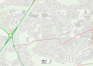 Castle Close Gallery: Newcastle NE3 3 Map