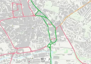 Cliff Road Gallery: Nottingham NG1 1 Map