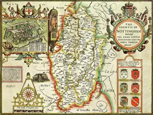 Images Dated 1st April 2020: Nottinghamshire Historical John Speed 1610 Map