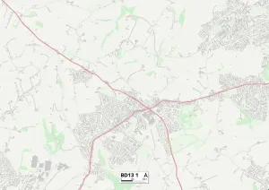 Bradford BD13 1 Postcode Sector Print Map