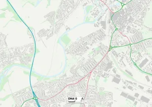 Doncaster DN4 0 Postcode Sector Print Map
