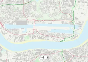 Newham E16 2 Postcode Sector Print Map