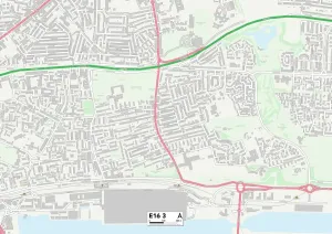 Newham E16 3 Postcode Sector Print Map