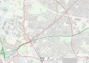 Newham E16 4 Postcode Sector Print Map