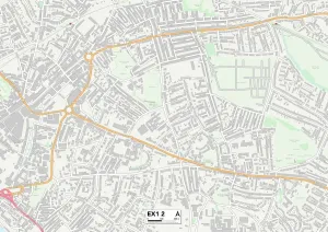 EX - Exeter Prints: Exeter EX1 2 Postcode Sector Print Map