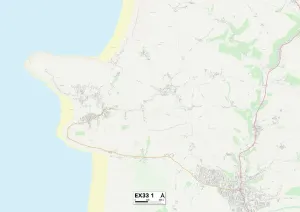 Exeter EX33 1 Postcode Sector Print Map
