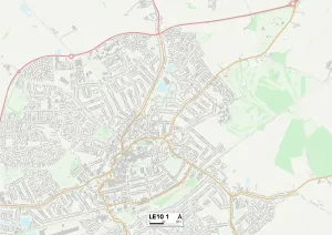 LE10 1 Postcode Sector Print Map of Leicester