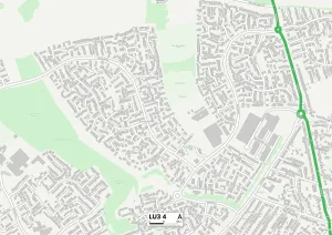 Luton LU3 4 Postcode Sector Print Map