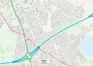 Bury M45 6 Postcode Sector Print Map
