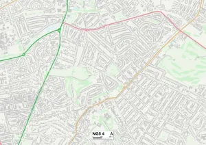 Nottingham NG5 4 Print Map Sector
