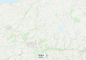 Cornwall PL30 4 Print Map Sector