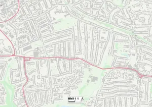 RM11 1 Print Map of Havering RM11 Area