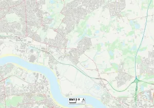 RM13 9 Print Map of Havering RM13 Sector