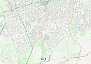 SM - Sutton Prints: Sutton SM2 5 Print Map Sector