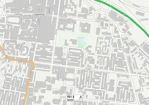 TS - Middlesbrough Prints: Middlesbrough TS1 2 Postcode Sector Print Map