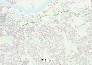 TS - Middlesbrough Prints: Middlesbrough TS3 8 Print Map Sector