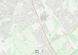 TS - Middlesbrough Prints: Middlesbrough TS4 3 Print Postcode Sector Map