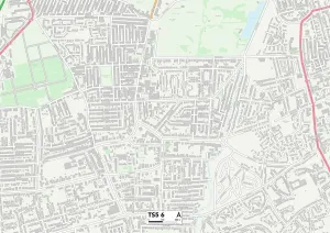 TS - Middlesbrough Prints: Middlesbrough TS5 6 Postcode Sector Print Map