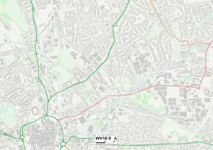 Wolverhampton WV10 0 Postcode Sector Print Map