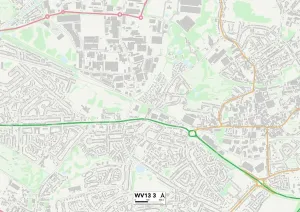 WV - Wolverhampton Prints: Wolverhampton WV13 3 Postcode Sector Print Map