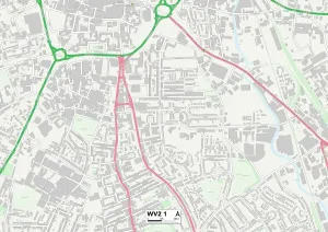Wolverhampton WV2 1 Print Map Sector