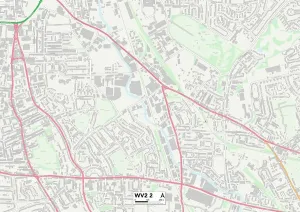 Wolverhampton WV2 2 Postcode Sector Map Print