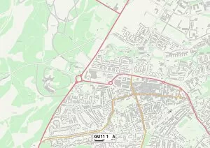 Elms Road Gallery: Rushmoor GU11 1 Map