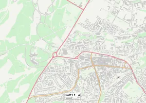 Elms Road Gallery: Rushmoor GU11 1 Map
