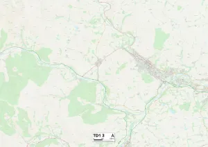 Cliff Road Gallery: Scottish Borders TD1 3 Map