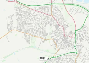 Green Way Gallery: Staffordshire ST14 7 Map