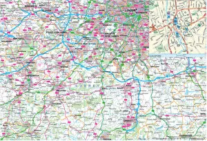 Images Dated 22nd April 2020: Surrey County Road Map