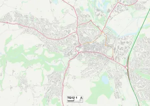 College Road Gallery: Teignbridge TQ12 1 Map