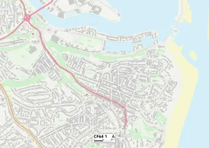 Coronation Terrace Gallery: Vale of Glamorgan CF64 1 Map