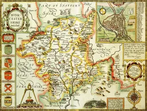Worcestershire Historical John Speed 1610 Map Worcestershire Historical John Speed 1610 Map
