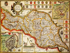 East Yorkshire Gallery: Yorkshire North & East Riding Historical John Speed 1610 Map
