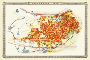 Prints of PL024 Map Prints: 1884 Willenhall Town Map Print