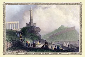 The Calton Hill, Edinburgh, with Nelson's Monument, 1838 The Calton Hill, Edinburgh, with Nelson's Monument, 1838