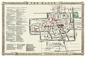 Images Dated 5th November 1896: George Bradshaws Plan of The Hague, Netherlands1896