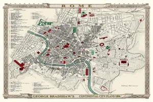 George Bradshaw's Plan of Rome, Italy 1896 George Bradshaw's Plan of Rome, Italy 1896