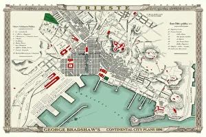 George Bradshaw's Plan of Trieste, Italy 1896 George Bradshaw's Plan of Trieste, Italy 1896