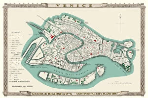 Images Dated 5th November 1896: George Bradshaws Plan of Venice, Italy 1896