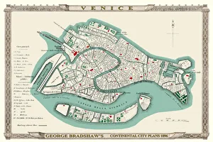 George Bradshaw's Plan of Venice, Italy 1896 George Bradshaw's Plan of Venice, Italy 1896