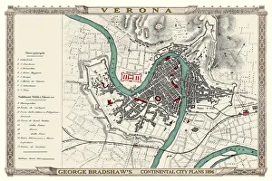 George Bradshaw's Plan of Verona, Italy 1896 George Bradshaw's Plan of Verona, Italy 1896
