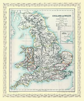 Images Dated 24th October 2010: Map of England and Wales as it appeared before the Norman Conquest