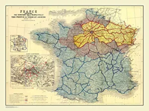 Map of France Showing the Territories held respectively by the French and German Armies January 1871 Map of France Showing the Territories held respectively by the French and German Armies January 1871